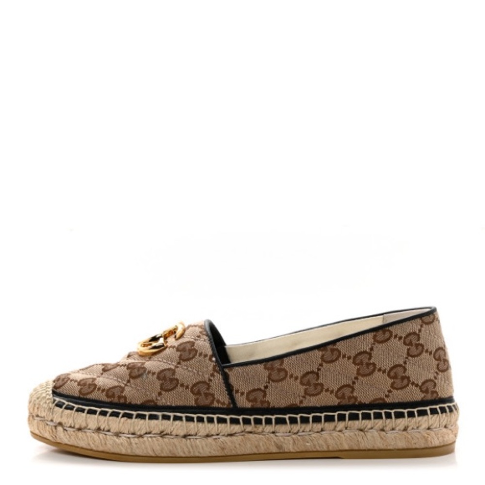 Authentic Gucci Women's GG Matelassé Espadrille Flats